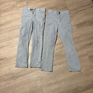 Boys Size 8 Slim Gray Uniform Pants and Shorts